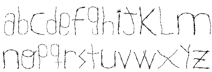 WOODCUTTER WIRE FENCE Font LOWERCASE