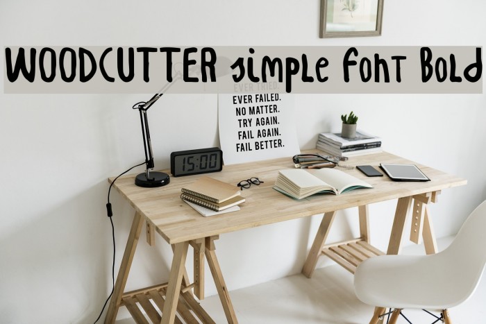 WOODCUTTER simple font Bold Font examples