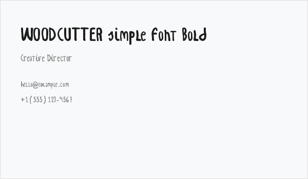 WOODCUTTER simple font Bold Business Card