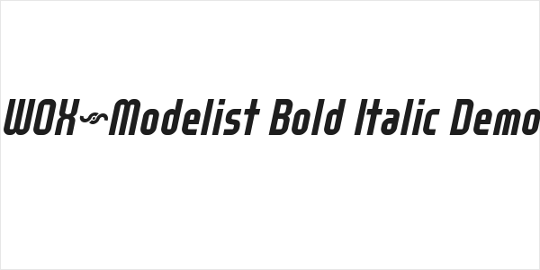 WOX~Modelist Bold Italic Demo Logo