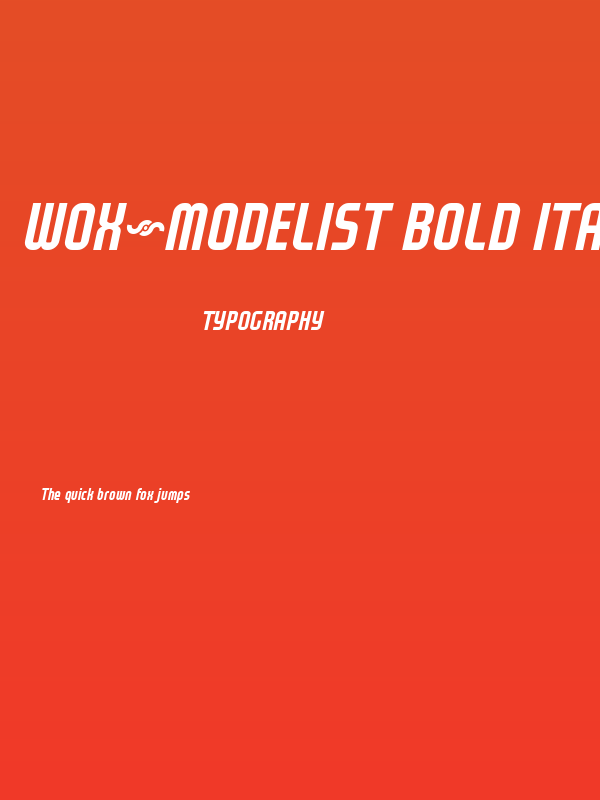 WOX~Modelist Bold Italic Demo Poster