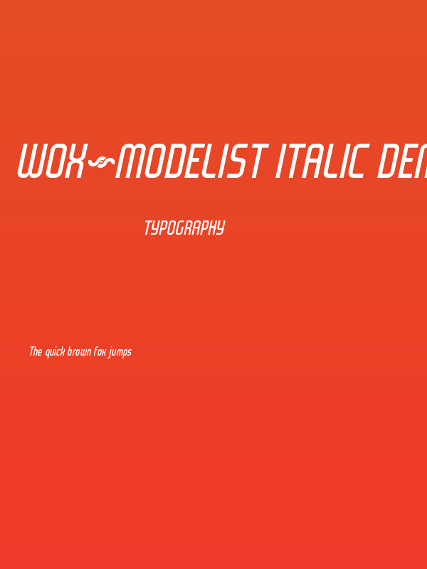 WOX~Modelist Italic Demo Poster