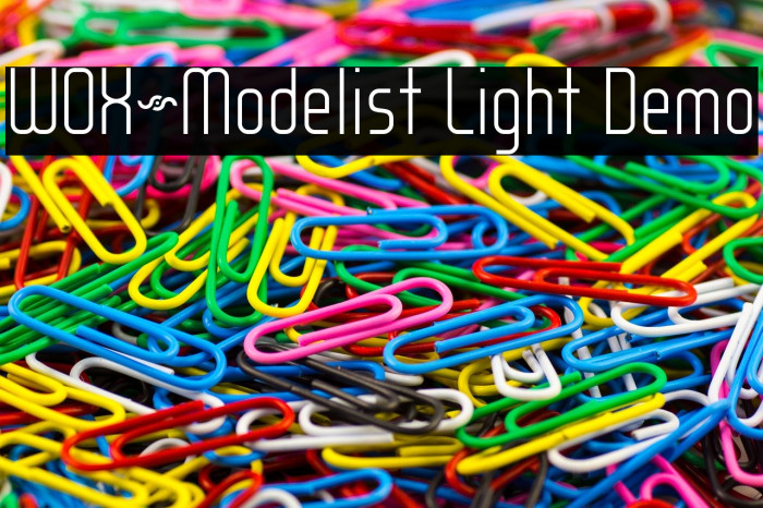 WOX~Modelist Light Demo Font examples