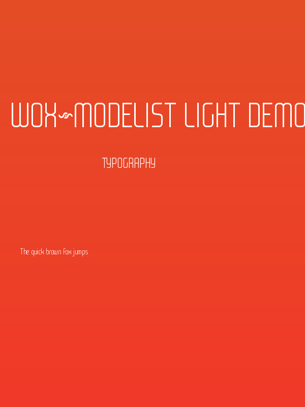 WOX~Modelist Light Demo Poster