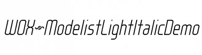 WOX~Modelist Light Italic Demo  नि: शुल्क फ़ॉन्ट्स डाउनलोड
