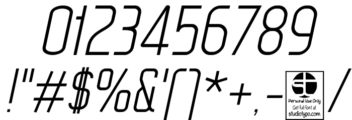 WOX~Modelist Light Italic Demo Font OTHER CHARS