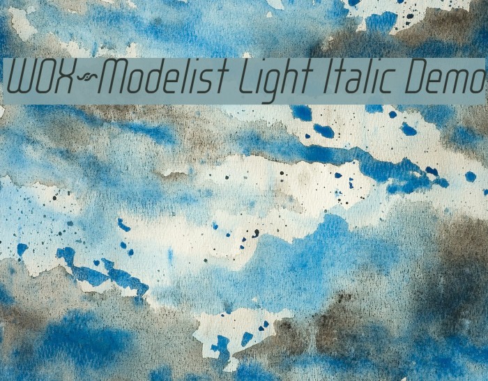 WOX~Modelist Light Italic Demo Font examples