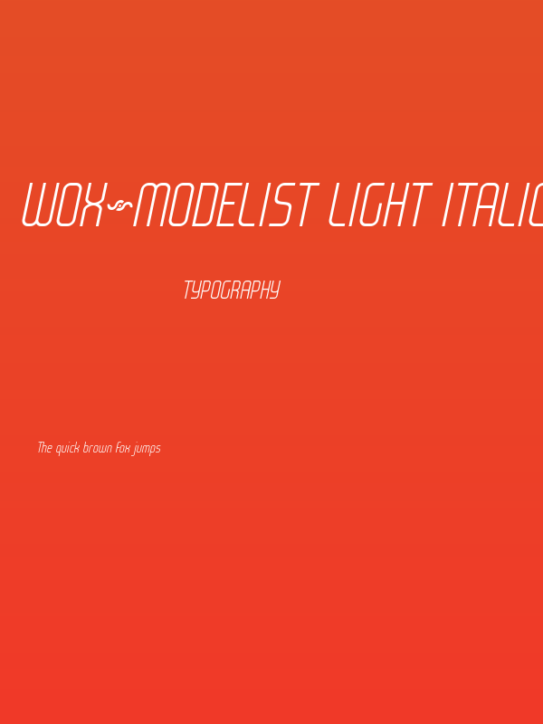 WOX~Modelist Light Italic Demo Poster