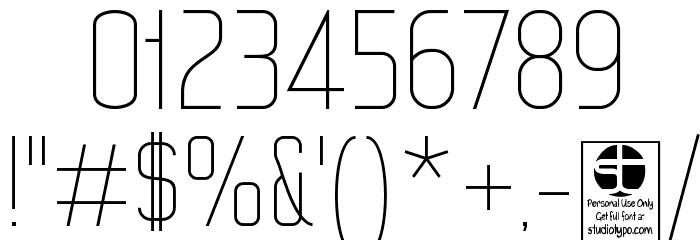 WOX~Modelist Thin Demo Font OTHER CHARS