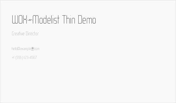 WOX~Modelist Thin Demo Business Card