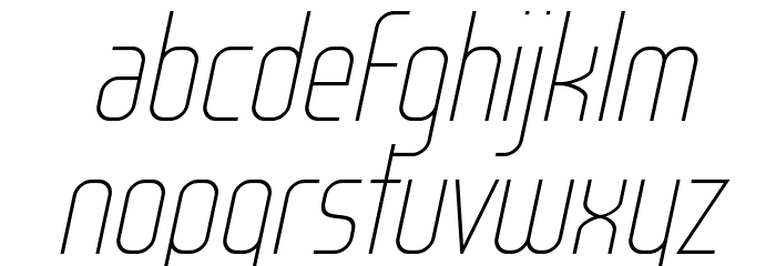 WOX~Modelist Thin Italic Demo Font LOWERCASE