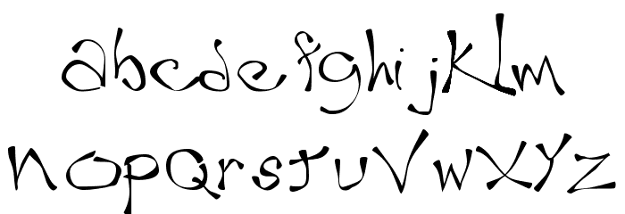 Wobble Schriftart Kleinbuchstaben