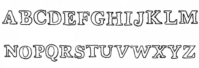 Wobbly Bob Outline Fonte MAIÚSCULAS
