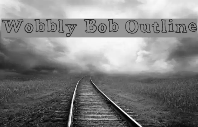 Wobbly Bob Outline Font examples