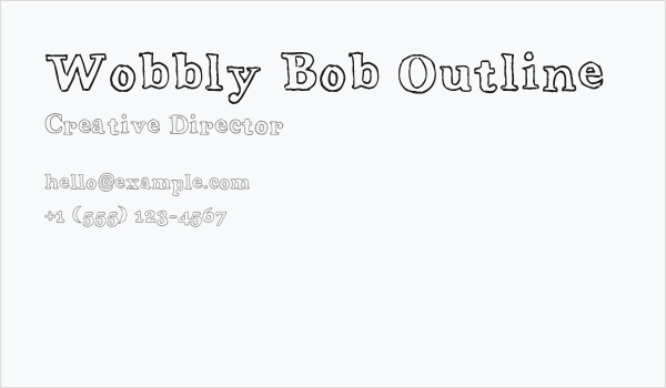 Wobbly Bob Outline Business Card