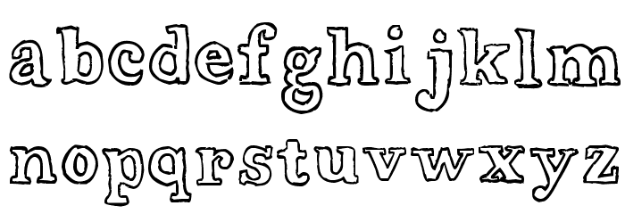 Wobbly Bob Outline Font LOWERCASE