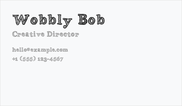 Wobbly Bob Business Card