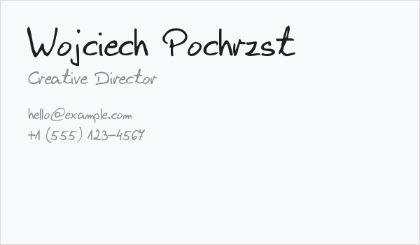 Wojciech Pochrzst Business Card
