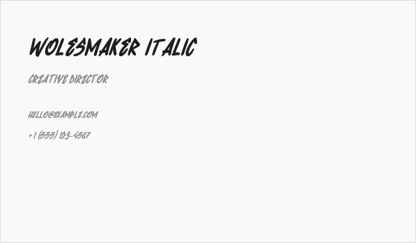Wolesmaker Italic Business Card