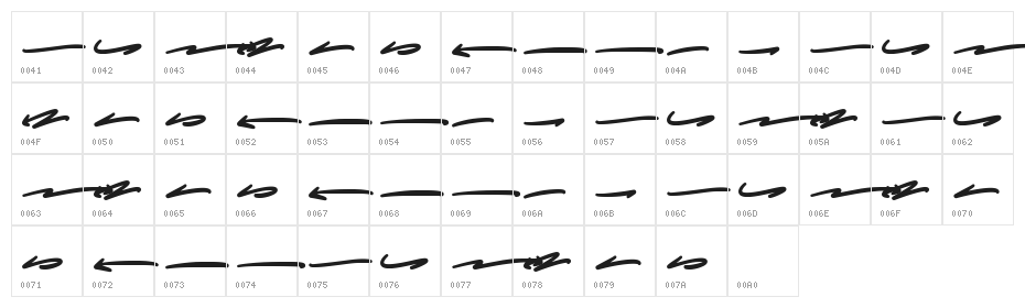 Wolesmaker Swash Character Map