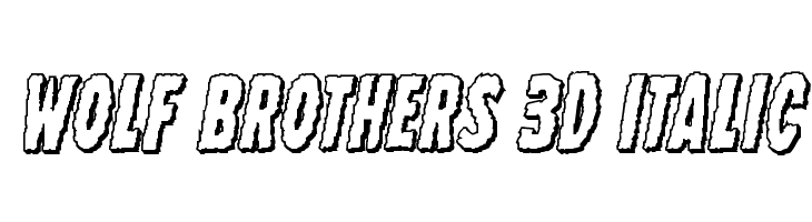 Wolf Brothers 3D Italic  Free Fonts Download