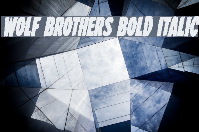 Wolf Brothers Bold Italic Font examples