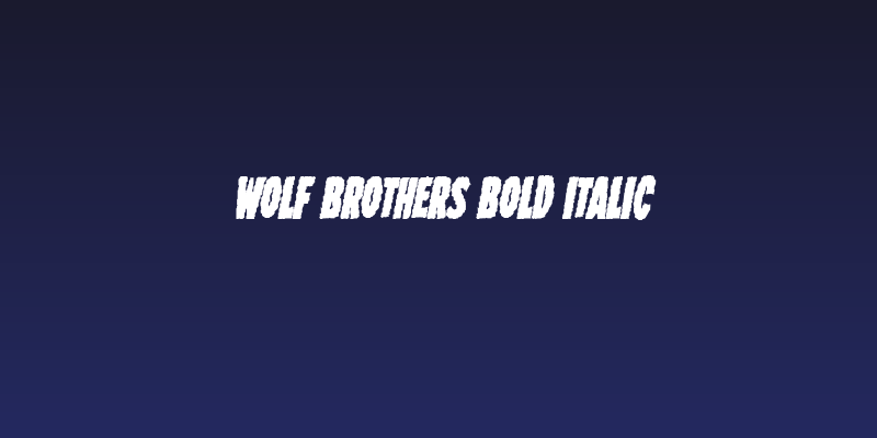 Wolf Brothers Bold Italic Social Header
