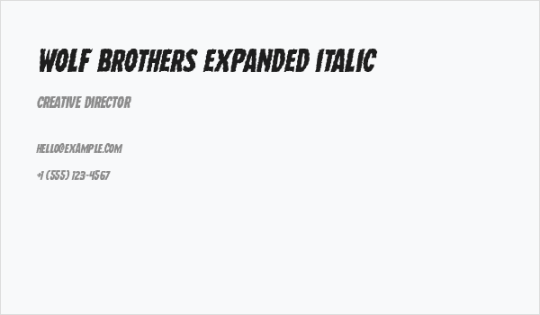 Wolf Brothers Expanded Italic Business Card