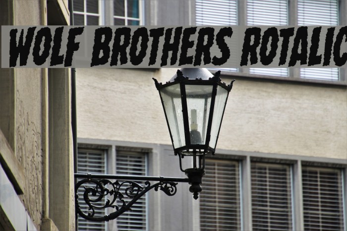 Wolf Brothers Rotalic Font examples