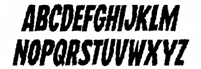 Wolf Brothers Staggered Italic फ़ॉन्ट लोअरकेस