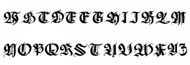 Wolfhagen Blackletter Regular 字体 大写