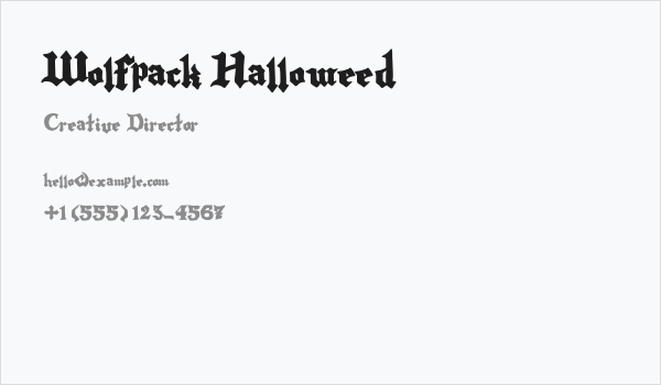 Wolfpack Halloweed Business Card
