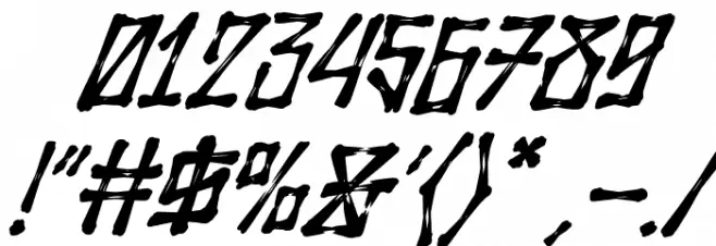 Wolfraid Italic Font OTHER CHARS