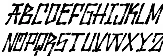 Wolfraid Italic फ़ॉन्ट अपरकेस
