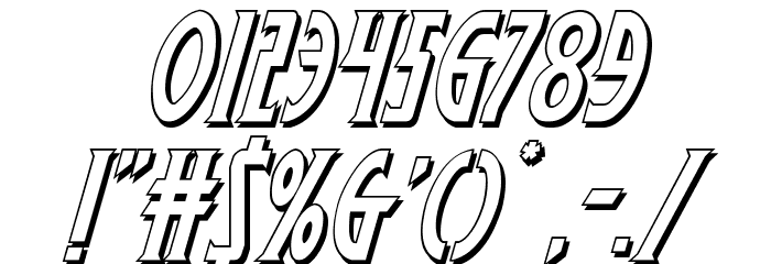 Wolf's Bane 3D Italic Font OTHER CHARS