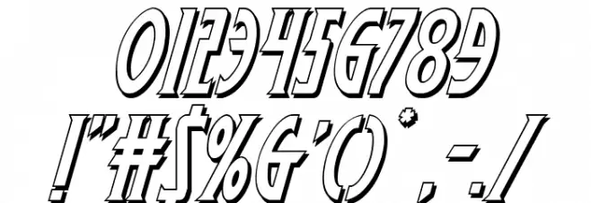 Wolf's Bane 3D Italic Шрифта ДРУГИЕ символов