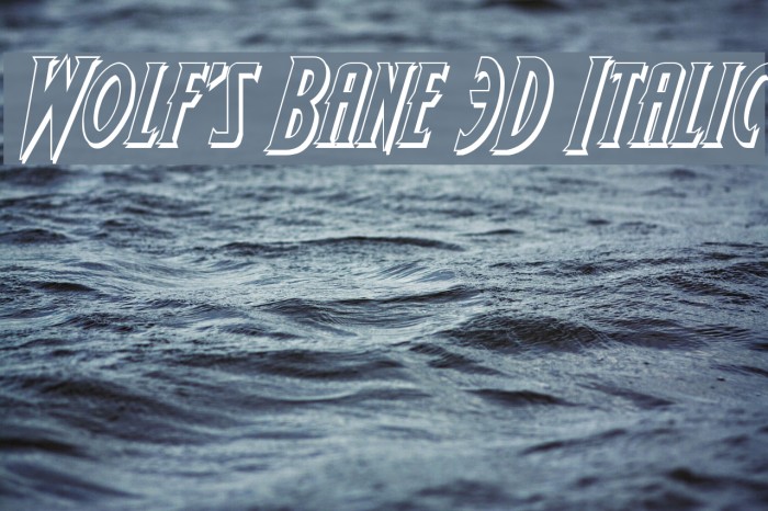 Wolf's Bane 3D Italic Font examples