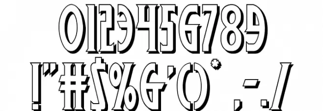 Wolf's Bane 3D Font OTHER CHARS