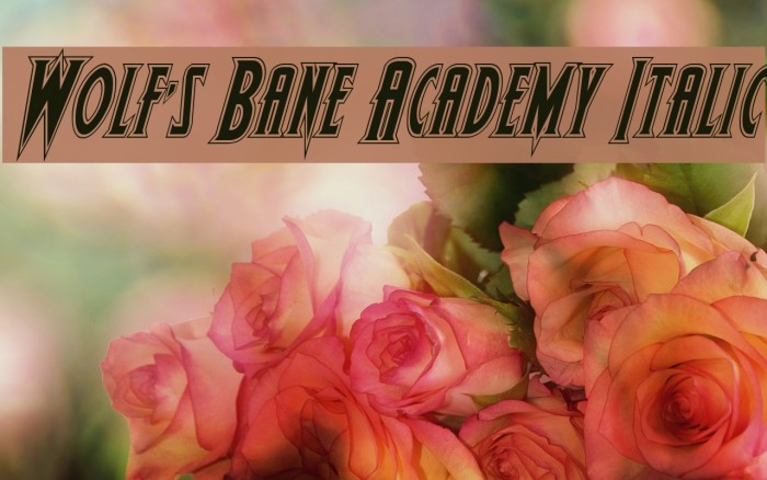 Wolf's Bane Academy Italic Font examples