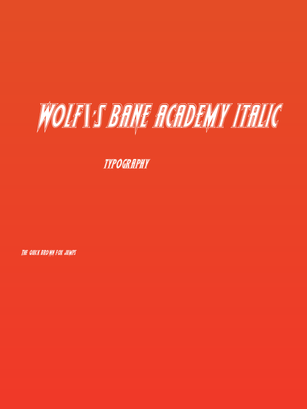 Wolf's Bane Academy Italic Poster