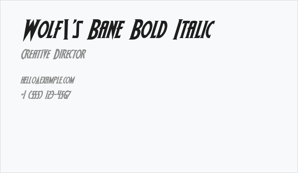 Wolf's Bane Bold Italic Business Card