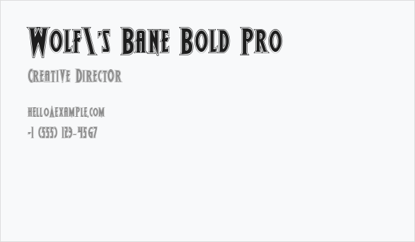 Wolf's Bane Bold Pro Business Card