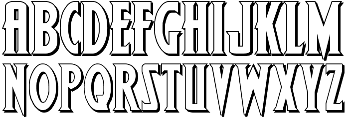 Wolf's Bane Bold Shadow Font LOWERCASE