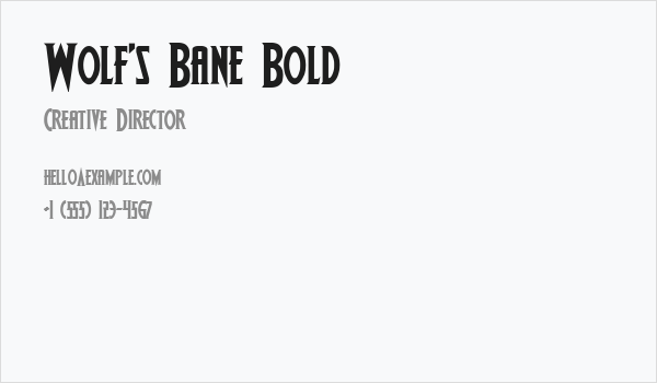 Wolf's Bane Bold Business Card