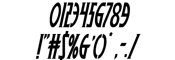Wolf's Bane Condensed Italic Font OTHER CHARS