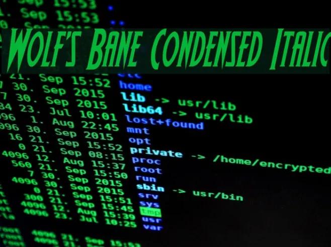 Wolf's Bane Condensed Italic Example 3