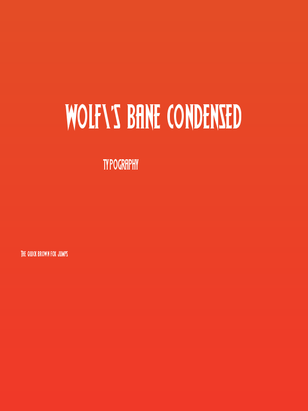 Wolf's Bane Condensed Poster