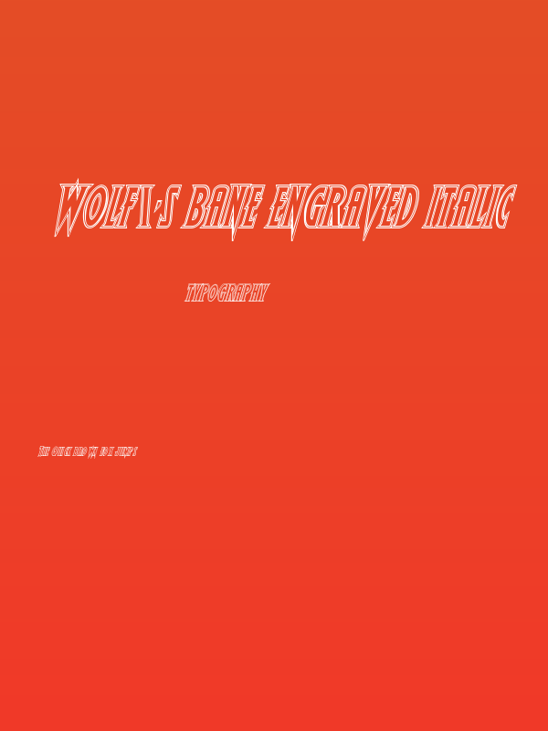 Wolf's Bane Engraved Italic Poster