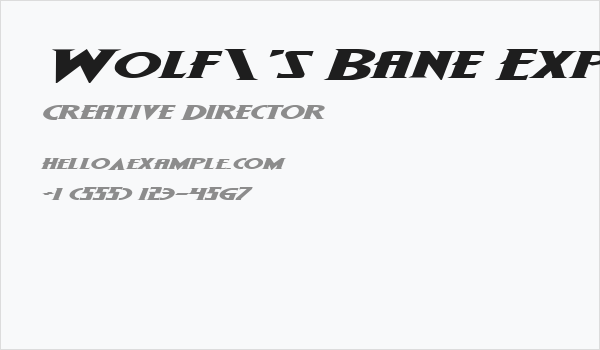 Wolf's Bane Expanded Italic Business Card