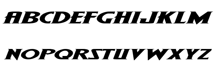 Wolf's Bane Expanded Italic Font LOWERCASE